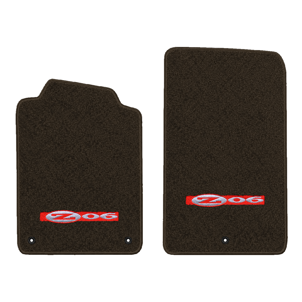 Illustration of 1999 Chevrolet Corvette floor mats without heel pad with the #195 Z06 2001 Corvet...
