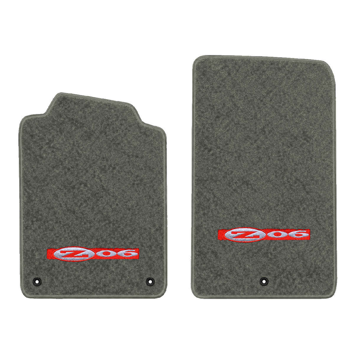 Illustration of 1999 Chevrolet Corvette floor mats without heel pad with the #195 Z06 2001 Corvet...