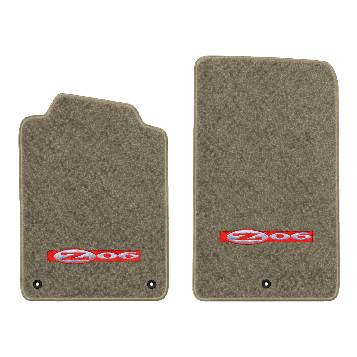 Illustration of 1999 Chevrolet Corvette floor mats without heel pad with the #195 Z06 2001 Corvet...