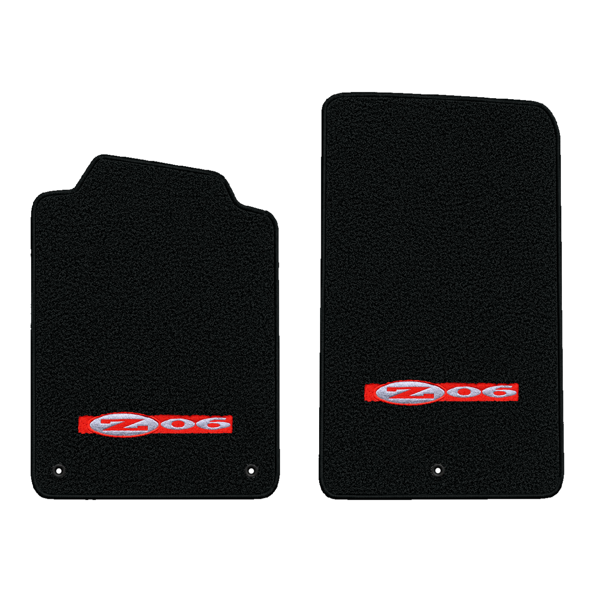Illustration of 1998 Chevrolet Corvette floor mats without heel pad with the #195 Z06 2001 Corvet...