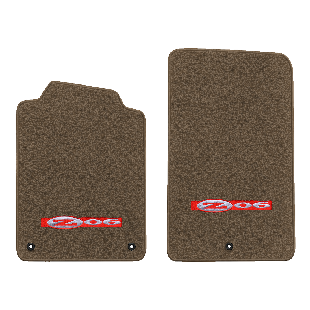 Illustration of 1997 Chevrolet Corvette floor mats without heel pad with the #195 Z06 2001 Corvet...