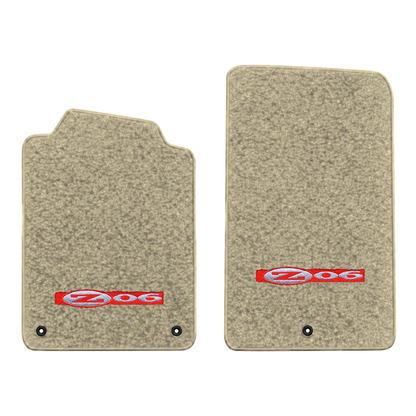 Illustration of 1998 Chevrolet Corvette floor mats without heel pad with the #195 Z06 2001 Corvet...