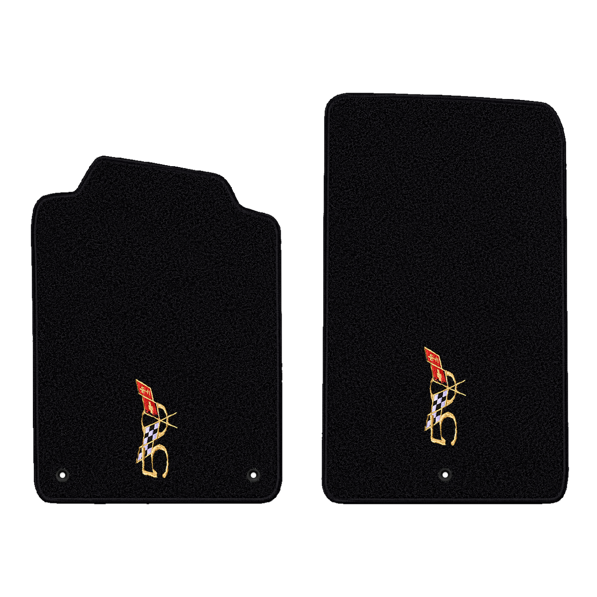 Illustration of 1999 Chevrolet Corvette floor mats without heel pad with the #227 2003 50th Anniv...