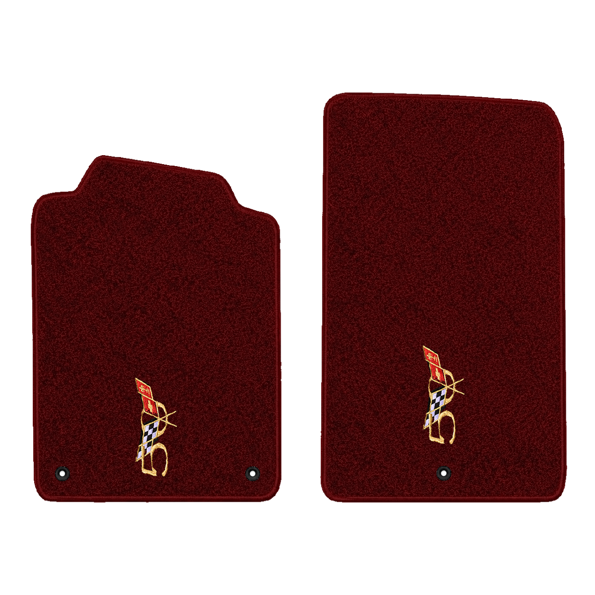 Illustration of 1998 Chevrolet Corvette floor mats without heel pad with the #227 2003 50th Anniv...