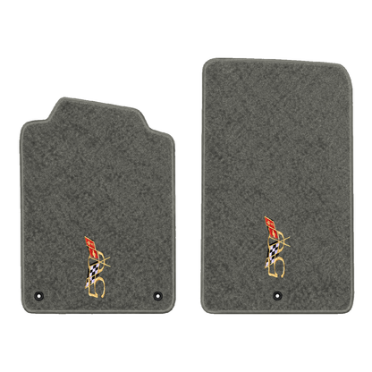 Illustration of 1998 Chevrolet Corvette floor mats without heel pad with the #227 2003 50th Anniv...