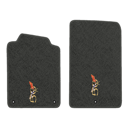 Illustration of 1999 Chevrolet Corvette floor mats without heel pad with the #227 2003 50th Anniv...