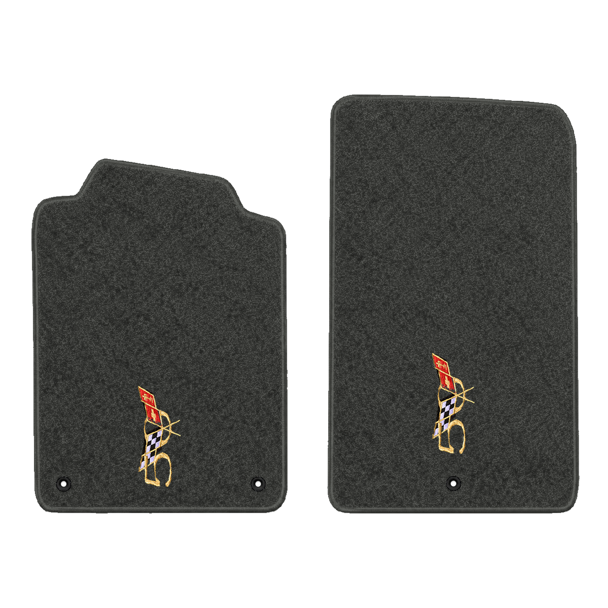 Illustration of 1998 Chevrolet Corvette floor mats without heel pad with the #227 2003 50th Anniv...