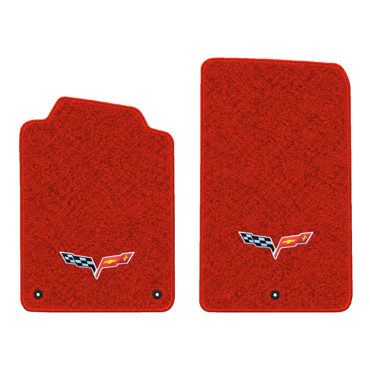 Illustration of 2004 Chevrolet Corvette floor mats without heel pad with the #350 05-13 Corvette ...