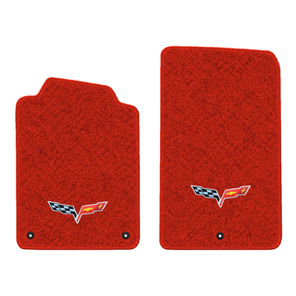 Illustration of 2005 Chevrolet Corvette floor mats without heel pad with the #350 05-13 Corvette ...