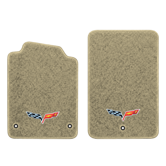Illustration of 2010 Chevrolet Corvette floor mats without heel pad with the #350 05-13 Corvette ...