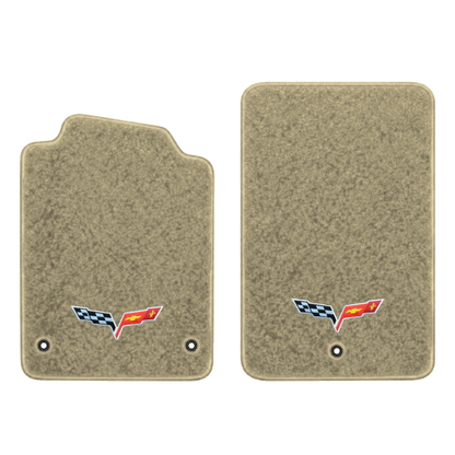 Illustration of 2010 Chevrolet Corvette floor mats without heel pad with the #350 05-13 Corvette ...