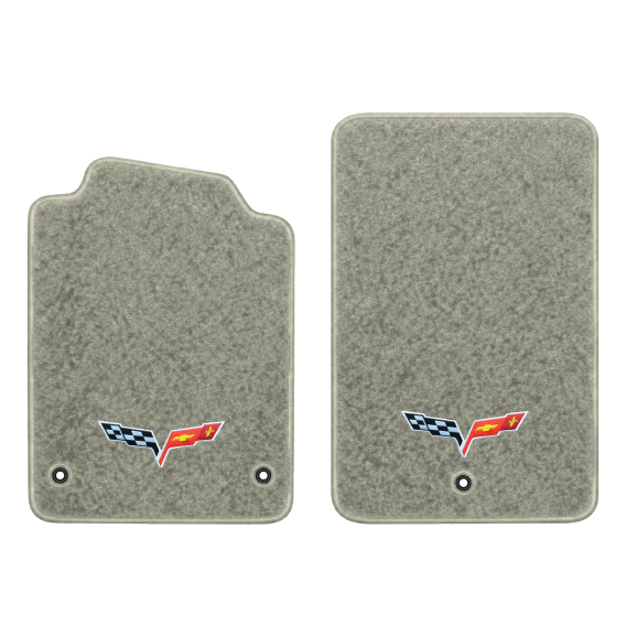 Illustration of 2010 Chevrolet Corvette floor mats without heel pad with the #350 05-13 Corvette ...