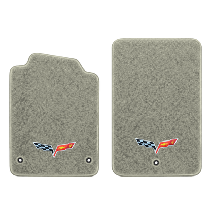 Illustration of 2010 Chevrolet Corvette floor mats without heel pad with the #350 05-13 Corvette ...