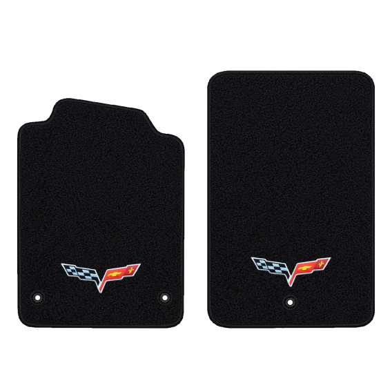 Illustration of 2010 Chevrolet Corvette floor mats without heel pad with the #350 05-13 Corvette ...
