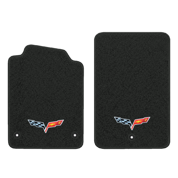 Illustration of 2010 Chevrolet Corvette floor mats without heel pad with the #350 05-13 Corvette ...