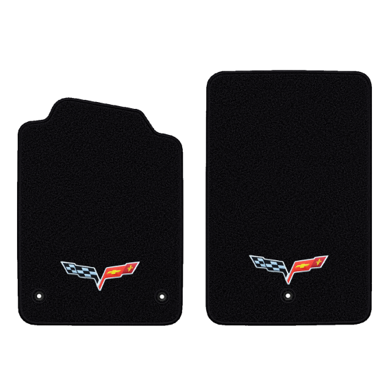 Illustration of 2010 Chevrolet Corvette floor mats without heel pad with the #350 05-13 Corvette ...