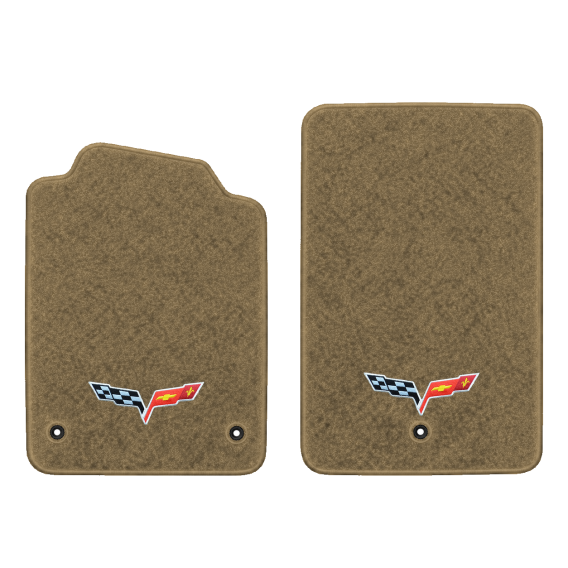 Illustration of 2010 Chevrolet Corvette floor mats without heel pad with the #350 05-13 Corvette ...