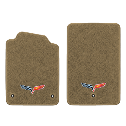 Illustration of 2010 Chevrolet Corvette floor mats without heel pad with the #350 05-13 Corvette ...