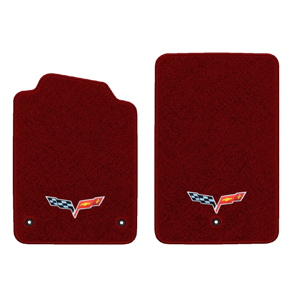 Illustration of 2010 Chevrolet Corvette floor mats without heel pad with the #350 05-13 Corvette ...