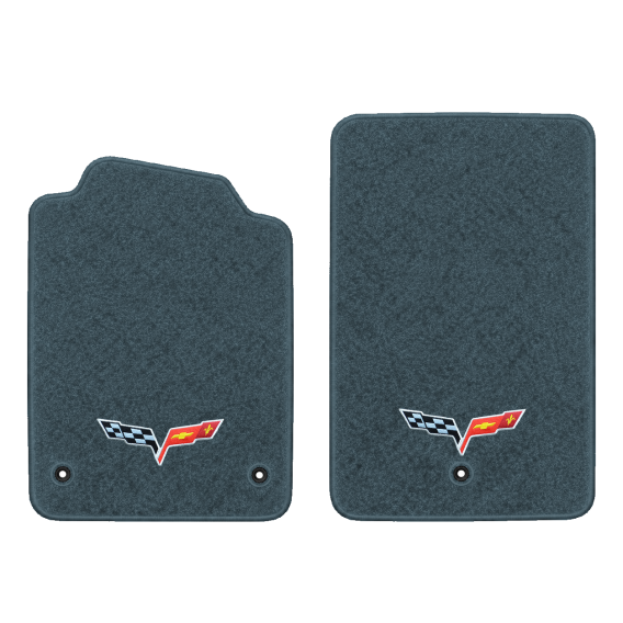 Illustration of 2010 Chevrolet Corvette floor mats without heel pad with the #350 05-13 Corvette ...