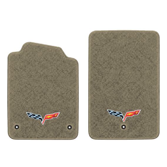 Illustration of 2010 Chevrolet Corvette floor mats without heel pad with the #350 05-13 Corvette ...