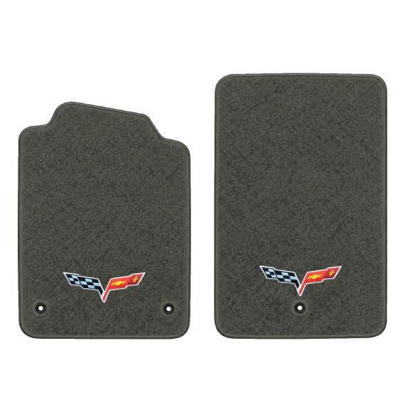 Illustration of 2010 Chevrolet Corvette floor mats without heel pad with the #350 05-13 Corvette ...