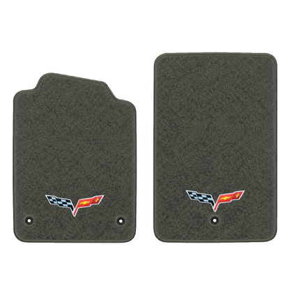 Illustration of 2010 Chevrolet Corvette floor mats without heel pad with the #350 05-13 Corvette ...