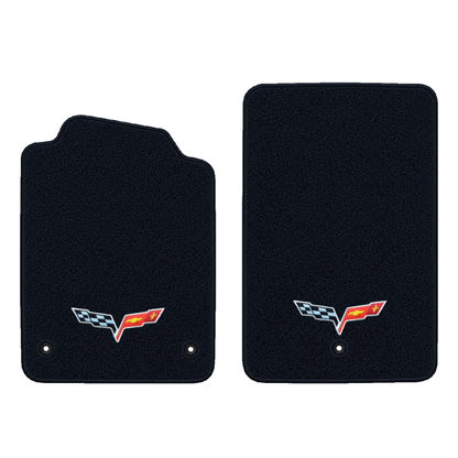 Illustration of 2010 Chevrolet Corvette floor mats without heel pad with the #350 05-13 Corvette ...