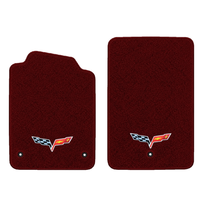 Illustration of 2010 Chevrolet Corvette floor mats without heel pad with the #350 05-13 Corvette ...