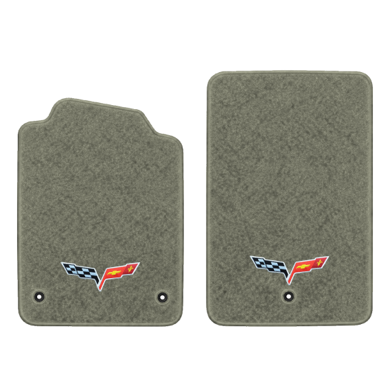 Illustration of 2010 Chevrolet Corvette floor mats without heel pad with the #350 05-13 Corvette ...