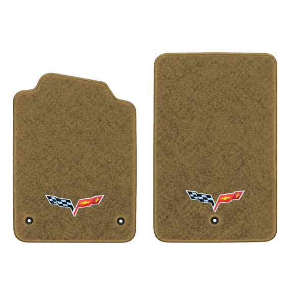 Illustration of 2010 Chevrolet Corvette floor mats without heel pad with the #350 05-13 Corvette ...