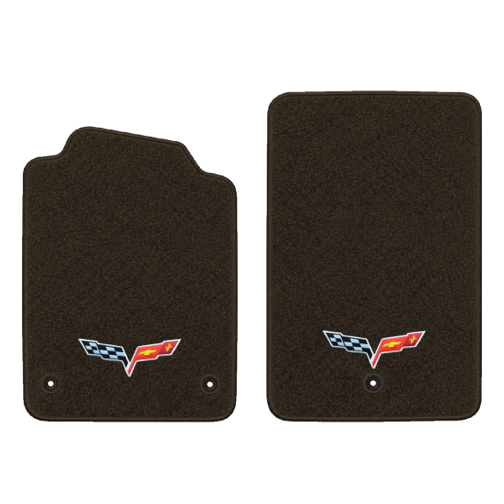 Illustration of 2010 Chevrolet Corvette floor mats without heel pad with the #350 05-13 Corvette ...