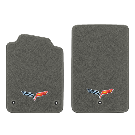 Illustration of 2010 Chevrolet Corvette floor mats without heel pad with the #350 05-13 Corvette ...