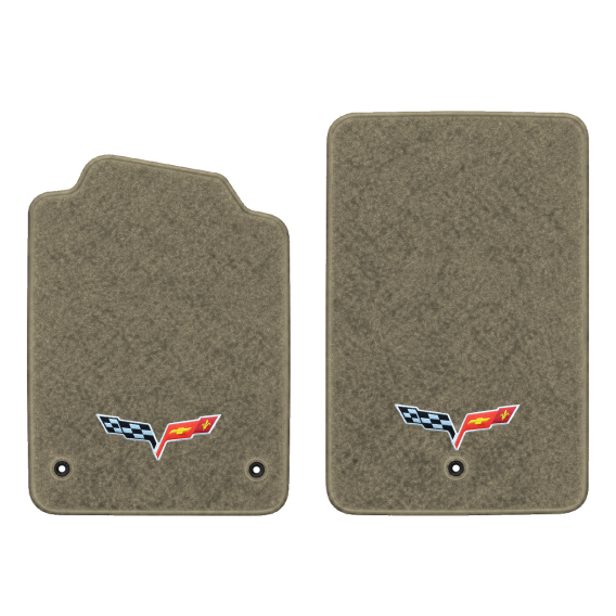 Illustration of 2010 Chevrolet Corvette floor mats without heel pad with the #350 05-13 Corvette ...