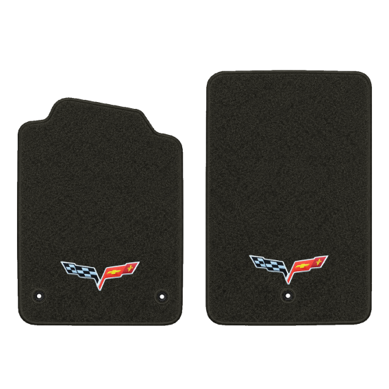 Illustration of 2010 Chevrolet Corvette floor mats without heel pad with the #350 05-13 Corvette ...