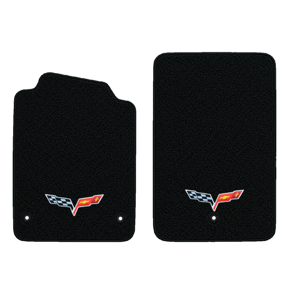 Illustration of 2010 Chevrolet Corvette floor mats without heel pad with the #350 05-13 Corvette ...