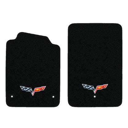 Illustration of 2010 Chevrolet Corvette floor mats without heel pad with the #350 05-13 Corvette ...