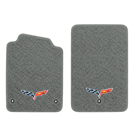 Illustration of 2010 Chevrolet Corvette floor mats without heel pad with the #350 05-13 Corvette ...