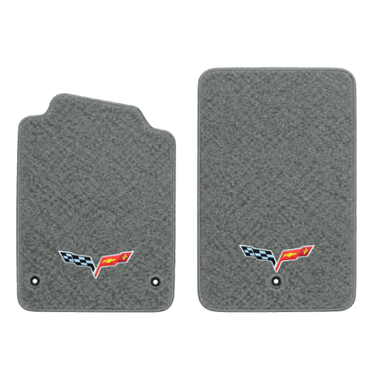 Illustration of 2010 Chevrolet Corvette floor mats without heel pad with the #350 05-13 Corvette ...