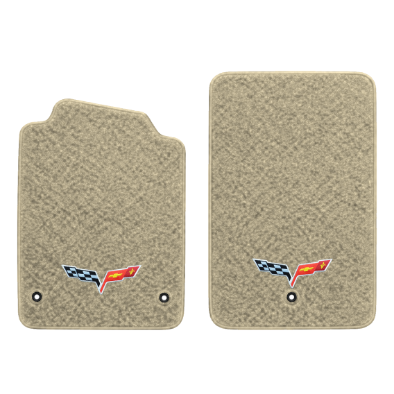 Illustration of 2010 Chevrolet Corvette floor mats without heel pad with the #350 05-13 Corvette ...