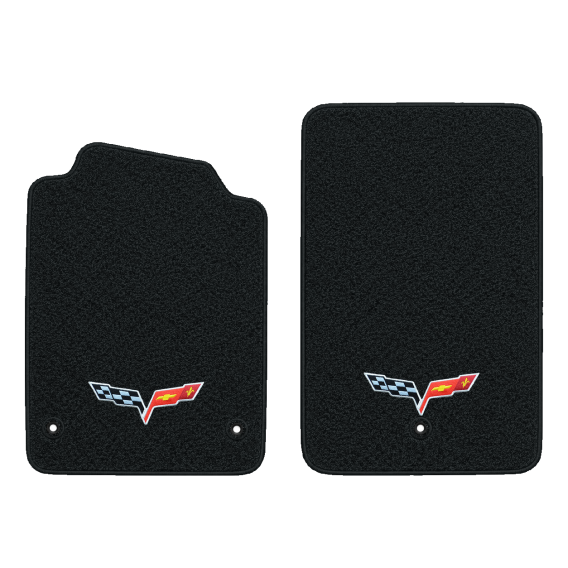 Illustration of 2010 Chevrolet Corvette floor mats without heel pad with the #350 05-13 Corvette ...
