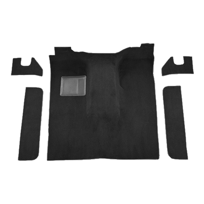 Illustration of 1976-1980 International Scout II ACC Cutpile passenger area carpet in 801 Black, digitally recolored from the ACC supplier photo