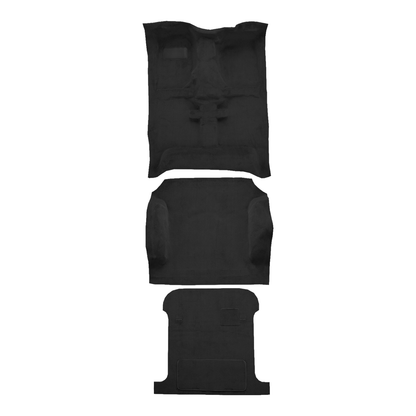 Illustration of 1995-2002 Kia Sportage ACC Cutpile molded carpet in 801 Black, digitally recolored from the ACC supplier photo