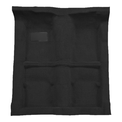 Illustration of 1976-1977 Toyota Celica ACC Cutpile passenger area carpet in 801 Black, digitally recolored from the ACC supplier photo