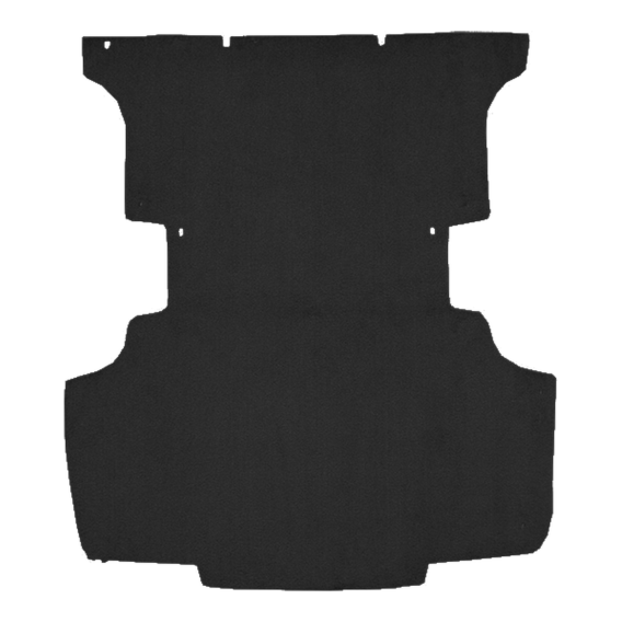 Illustration of 1976-1977 Toyota Celica ACC Cutpile cargo area carpet in 801 Black, digitally rec...