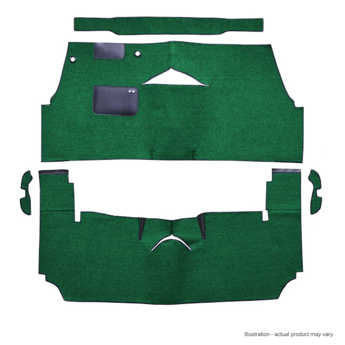 Illustration of 1954-1956 Buick Century ACC Daytona cut-and-sewn carpet in 7163 Light Green - act...