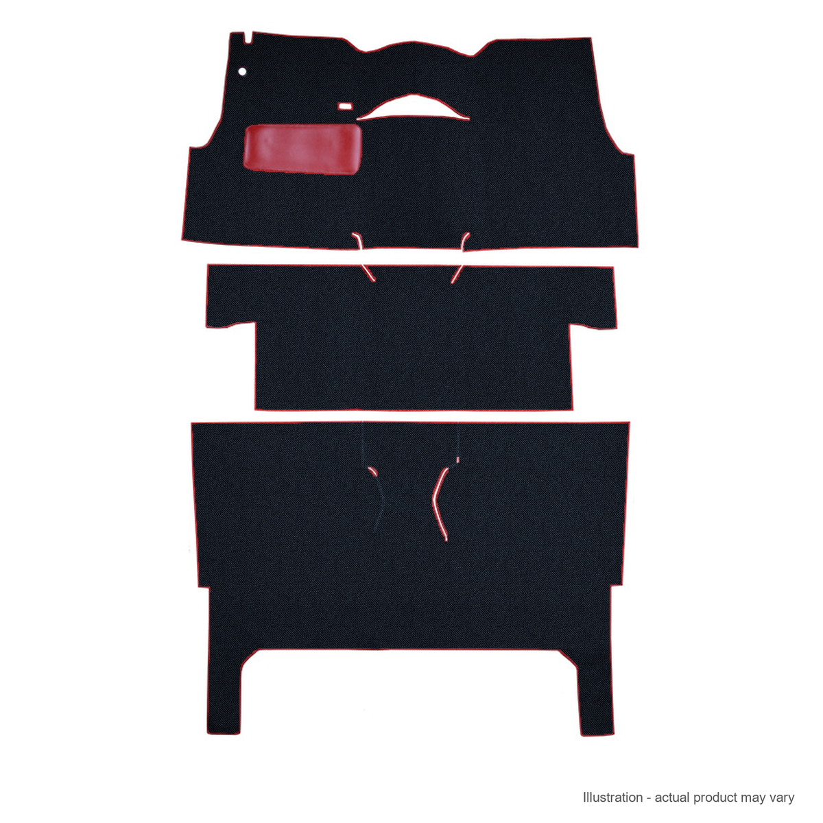 1956 Chevy One-Fifty Series 2DR Wagon Bucket Seat Pass Area Daytona Replacement Carpet Kit - 3-Piece - product details image 