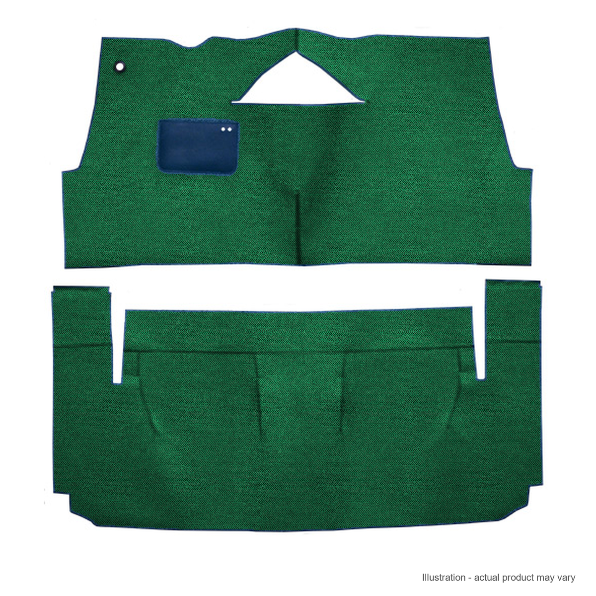 Illustration of 1957-1958 Buick Century ACC Daytona cut-and-sewn carpet in 7163 Light Green - act...