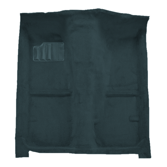 Illustration of 1986-1991 Mazda RX-7 Coupe 2 Seater Pass Area Cutpile Molded Carpet - 1 Piece in 839 Federal Blue, digitally recolored from the ACC supplier photo.