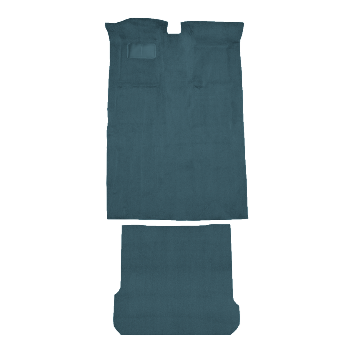 Illustration of 1989-1998 Mazda MPV Complete Cutpile Molded Carpet - 2 Piece in 7766 Blue, digitally recolored from the ACC supplier photo.
